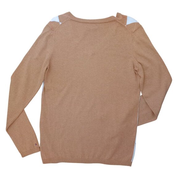 Tommy Hilfiger Women’s Argyle V-Neck Sweater – Pima Cotton, Size L - Picture 3 of 5